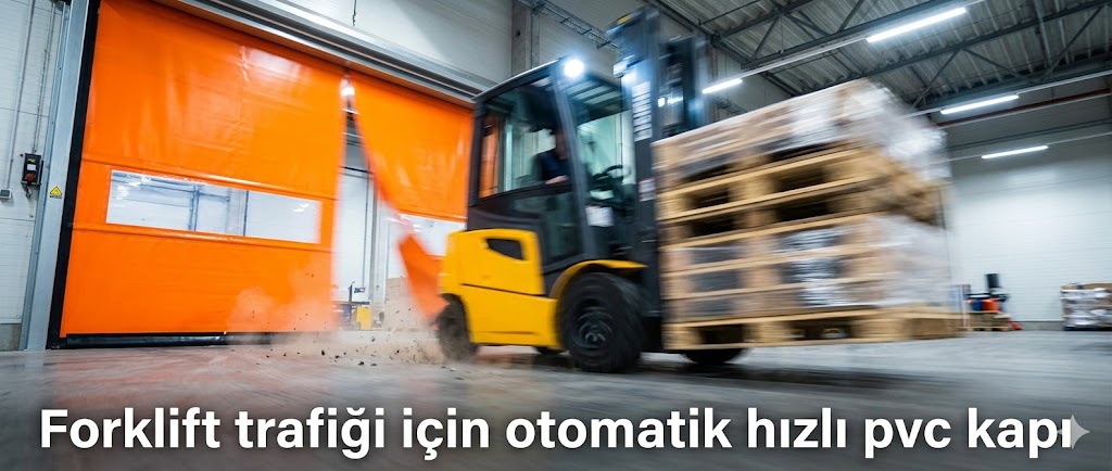 Forklift trafiği için otomatik hızlı pvc kapı