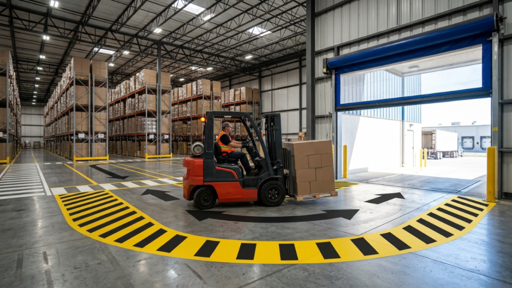 forklift ve arac donus alani kapi